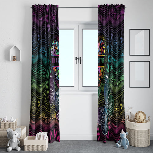 Australia Cancer Survivor Window Curtain I’m A Survivor Ribbon Heart