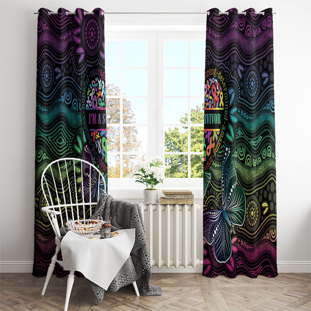 Australia Cancer Survivor Window Curtain I’m A Survivor Ribbon Heart