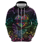 Australia Cancer Survivor Personalised Zip Hoodie I’m A Survivor Ribbon Heart