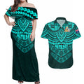 matildas-soccer-couples-matching-off-shoulder-maxi-dress-and-hawaiian-shirt-polynesian-and-aboriginal-turquoise-vibe