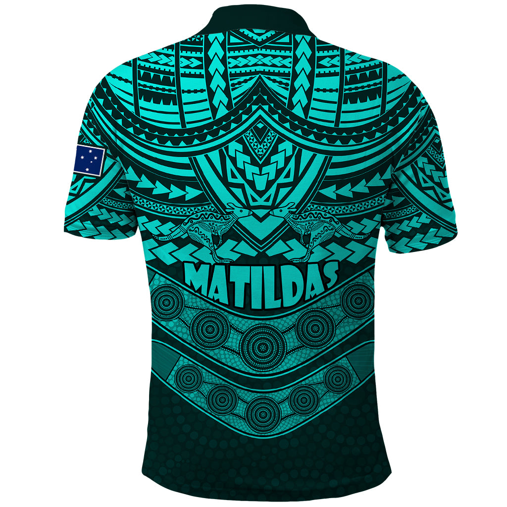 matildas-soccer-polo-shirt-polynesian-and-aboriginal-turquoise-vibe
