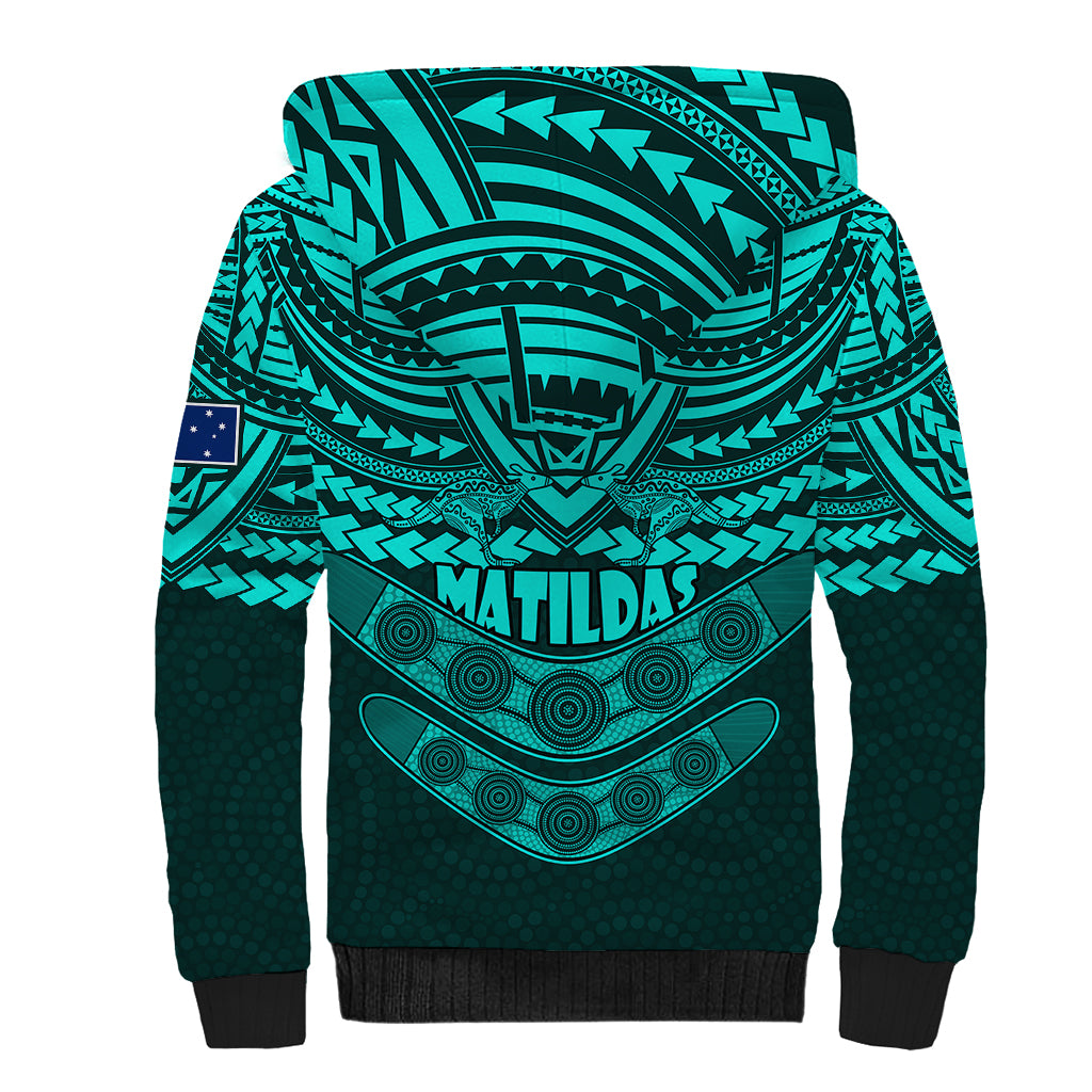 matildas-soccer-sherpa-hoodie-polynesian-and-aboriginal-turquoise-vibe