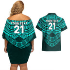 custom-matildas-soccer-couples-matching-off-shoulder-short-dress-and-hawaiian-shirt-polynesian-and-aboriginal-turquoise-vibe