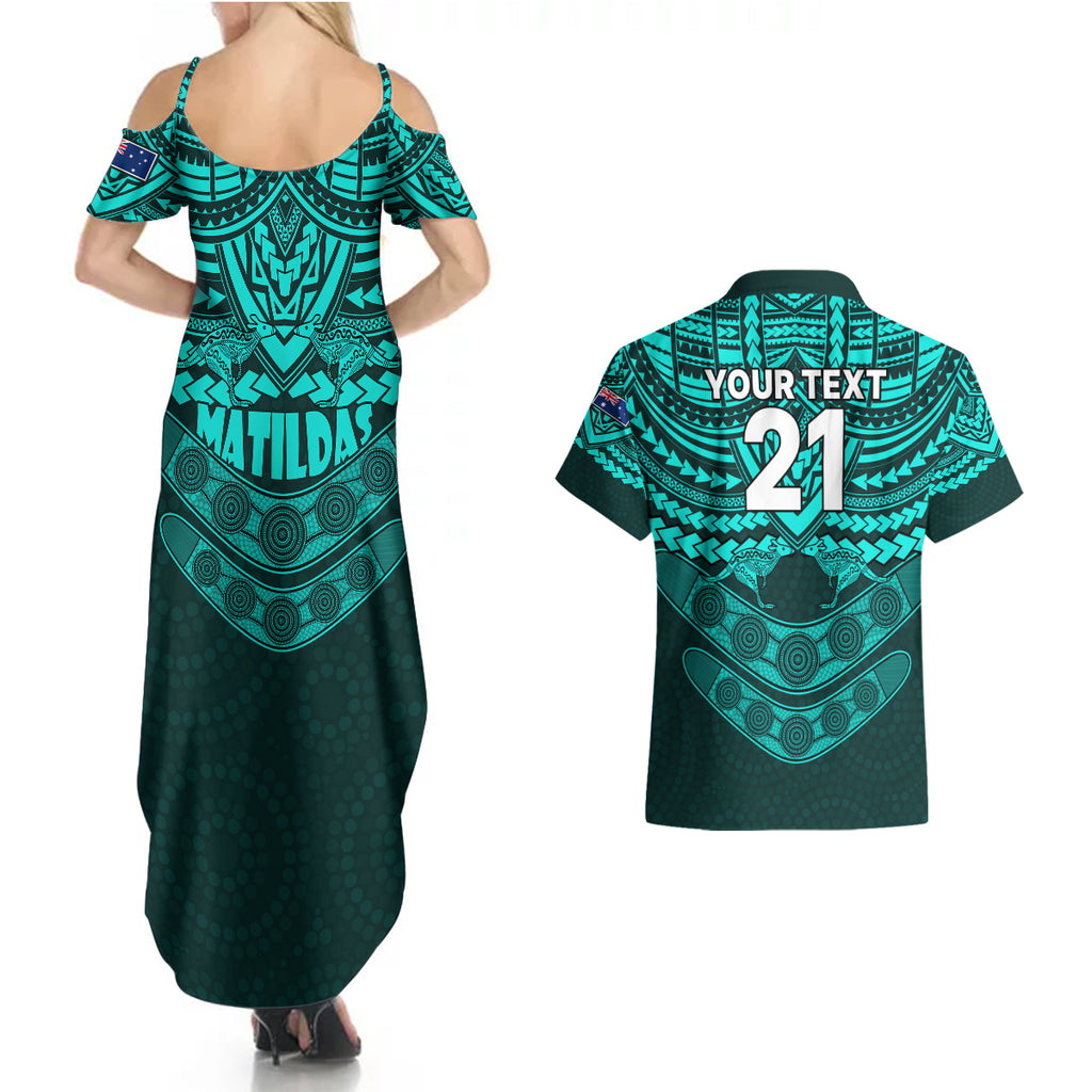 custom-matildas-soccer-couples-matching-summer-maxi-dress-and-hawaiian-shirt-polynesian-and-aboriginal-turquoise-vibe