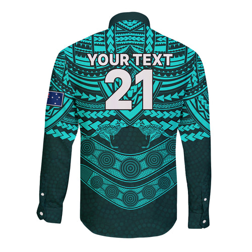 custom-matildas-soccer-long-sleeve-button-shirt-polynesian-and-aboriginal-turquoise-vibe