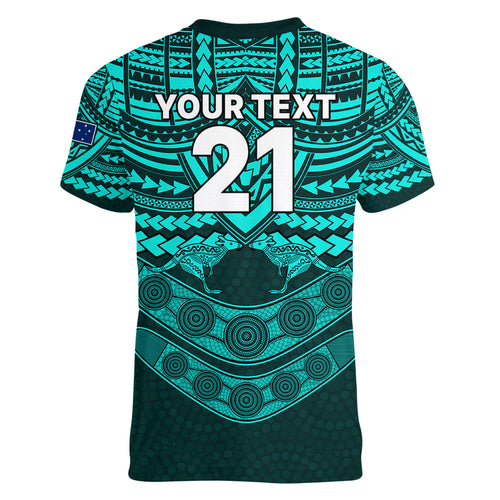 custom-matildas-soccer-women-v-neck-t-shirt-polynesian-and-aboriginal-turquoise-vibe