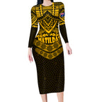 matildas-soccer-long-sleeve-bodycon-dress-polynesian-and-aboriginal-gold-vibe