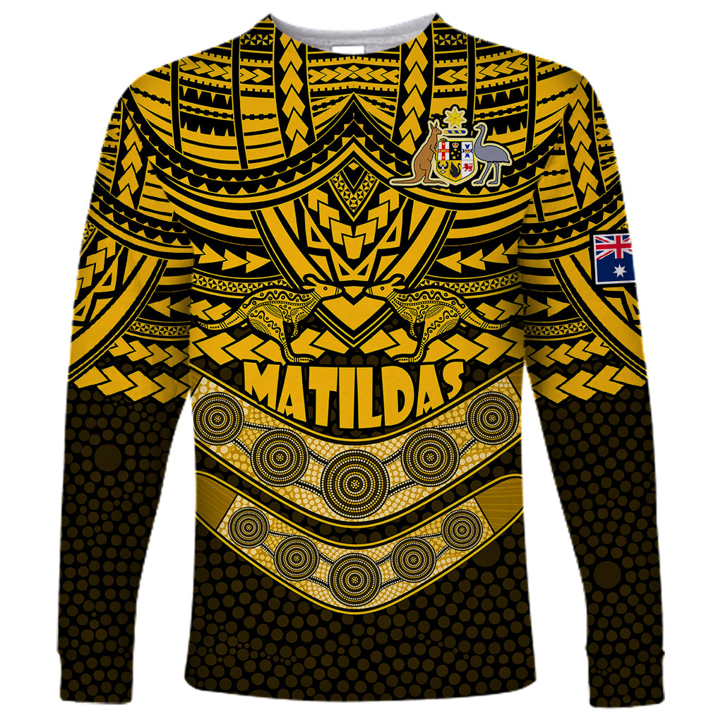 matildas-soccer-long-sleeve-shirt-polynesian-and-aboriginal-gold-vibe