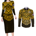 custom-matildas-soccer-couples-matching-long-sleeve-bodycon-dress-and-long-sleeve-button-shirts-polynesian-and-aboriginal-gold-vibe