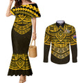 custom-matildas-soccer-couples-matching-mermaid-dress-and-long-sleeve-button-shirts-polynesian-and-aboriginal-gold-vibe