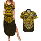 custom-matildas-soccer-couples-matching-summer-maxi-dress-and-hawaiian-shirt-polynesian-and-aboriginal-gold-vibe