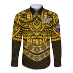custom-matildas-soccer-long-sleeve-button-shirt-polynesian-and-aboriginal-gold-vibe