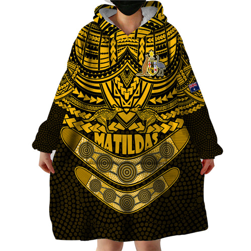 custom-matildas-soccer-wearable-blanket-hoodie-polynesian-and-aboriginal-gold-vibe