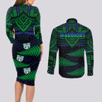 warriors-rugby-couples-matching-long-sleeve-bodycon-dress-and-long-sleeve-button-shirts-aotearoa-fern-polynesian-pattern