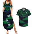 warriors-rugby-couples-matching-summer-maxi-dress-and-hawaiian-shirt-aotearoa-fern-polynesian-pattern