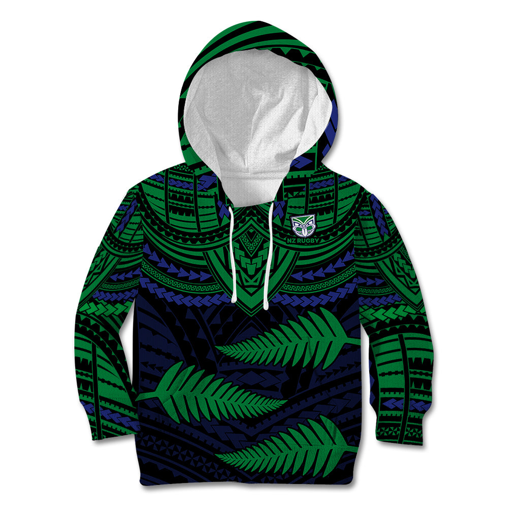 warriors-rugby-kid-hoodie-aotearoa-fern-polynesian-pattern