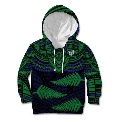 warriors-rugby-kid-hoodie-aotearoa-fern-polynesian-pattern