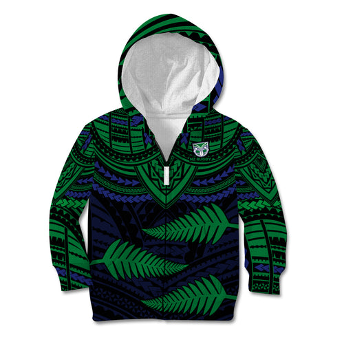 warriors-rugby-kid-hoodie-aotearoa-fern-polynesian-pattern
