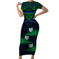 warriors-rugby-short-sleeve-bodycon-dress-aotearoa-fern-polynesian-pattern