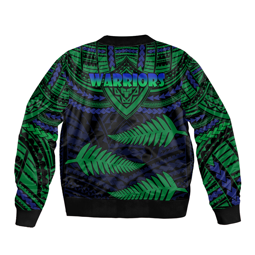 warriors-rugby-sleeve-zip-bomber-jacket-aotearoa-fern-polynesian-pattern