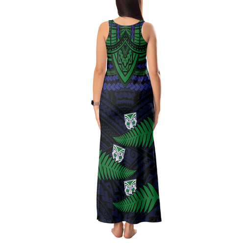 warriors-rugby-tank-maxi-dress-aotearoa-fern-polynesian-pattern