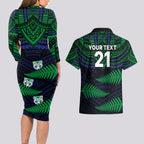 custom-warriors-rugby-couples-matching-long-sleeve-bodycon-dress-and-hawaiian-shirt-aotearoa-fern-polynesian-pattern