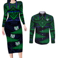 custom-warriors-rugby-couples-matching-long-sleeve-bodycon-dress-and-long-sleeve-button-shirts-aotearoa-fern-polynesian-pattern