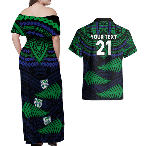 custom-warriors-rugby-couples-matching-off-shoulder-maxi-dress-and-hawaiian-shirt-aotearoa-fern-polynesian-pattern