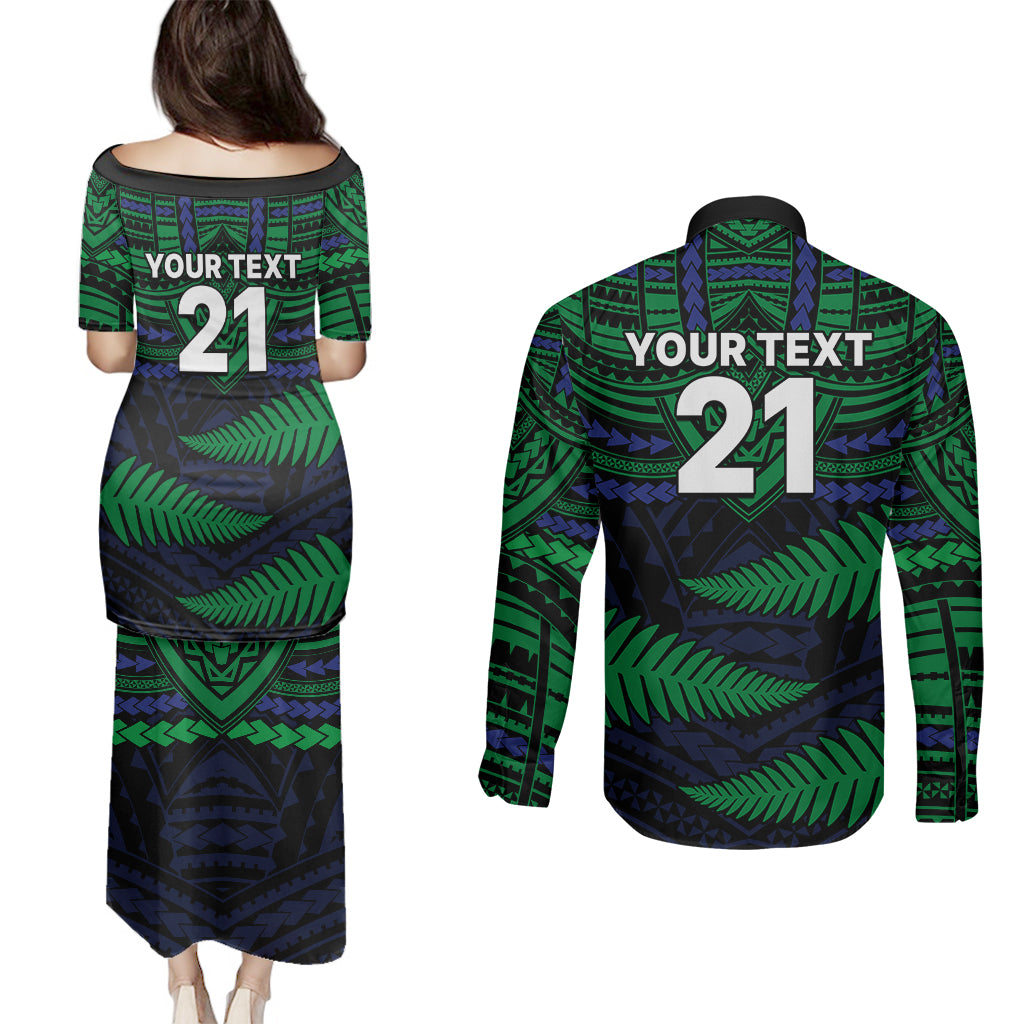 custom-warriors-rugby-couples-matching-puletasi-dress-and-long-sleeve-button-shirts-aotearoa-fern-polynesian-pattern