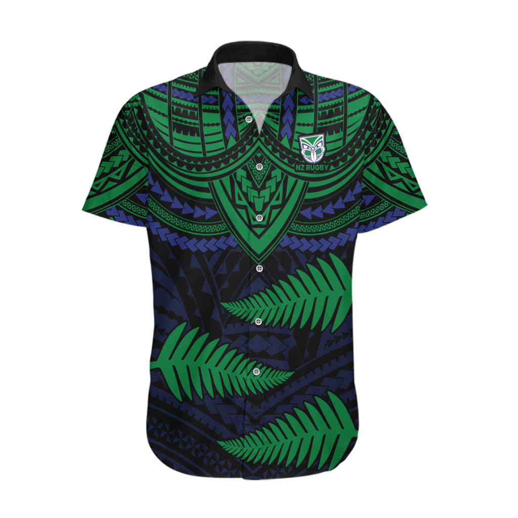 custom-warriors-rugby-hawaiian-shirt-aotearoa-fern-polynesian-pattern