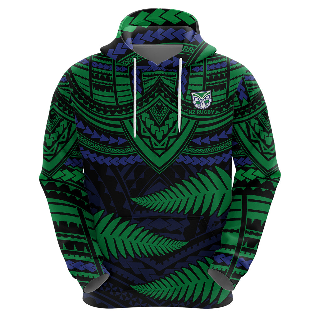 custom-warriors-rugby-hoodie-aotearoa-fern-polynesian-pattern