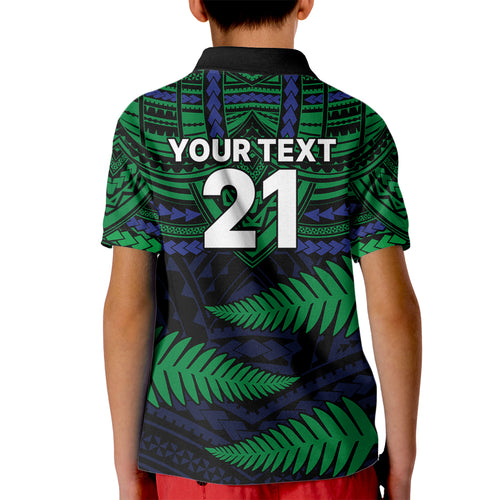 custom-warriors-rugby-kid-polo-shirt-aotearoa-fern-polynesian-pattern