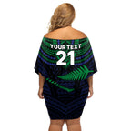custom-warriors-rugby-off-shoulder-short-dress-aotearoa-fern-polynesian-pattern