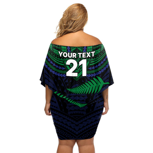 custom-warriors-rugby-off-shoulder-short-dress-aotearoa-fern-polynesian-pattern