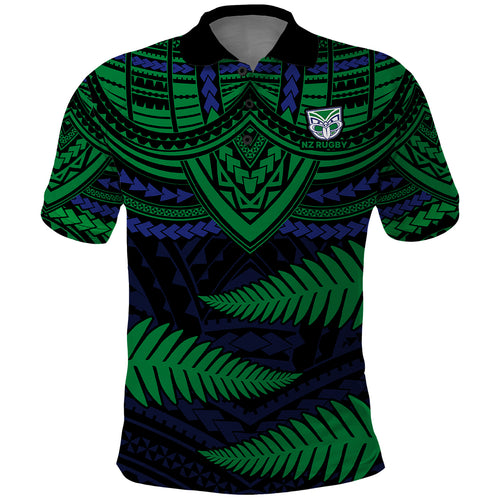 custom-warriors-rugby-polo-shirt-aotearoa-fern-polynesian-pattern