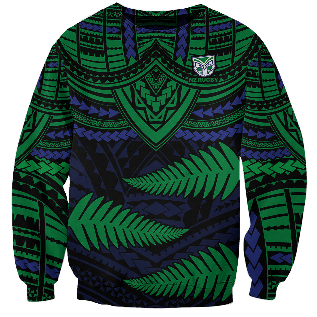 custom-warriors-rugby-sweatshirt-aotearoa-fern-polynesian-pattern