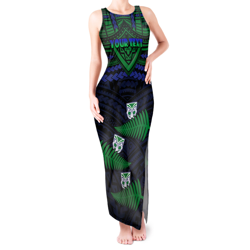custom-warriors-rugby-tank-maxi-dress-aotearoa-fern-polynesian-pattern