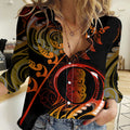 New Zealand Women Casual Shirt Aotearoa Hei-Tiki Maori Fern Tattoo Arty LT9