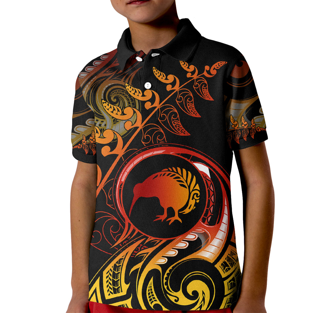 new-zealand-kid-polo-shirt-aotearoa-kiwi-bird-maori-fern-tattoo-arty