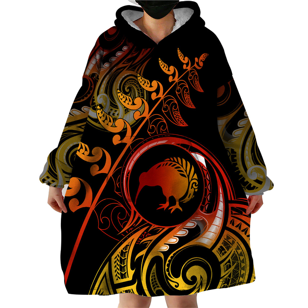 new-zealand-wearable-blanket-hoodie-aotearoa-kiwi-bird-maori-fern-tattoo-arty