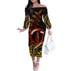new-zealand-off-the-shoulder-long-sleeve-dress-aotearoa-manaia-maori-fern-tattoo-arty