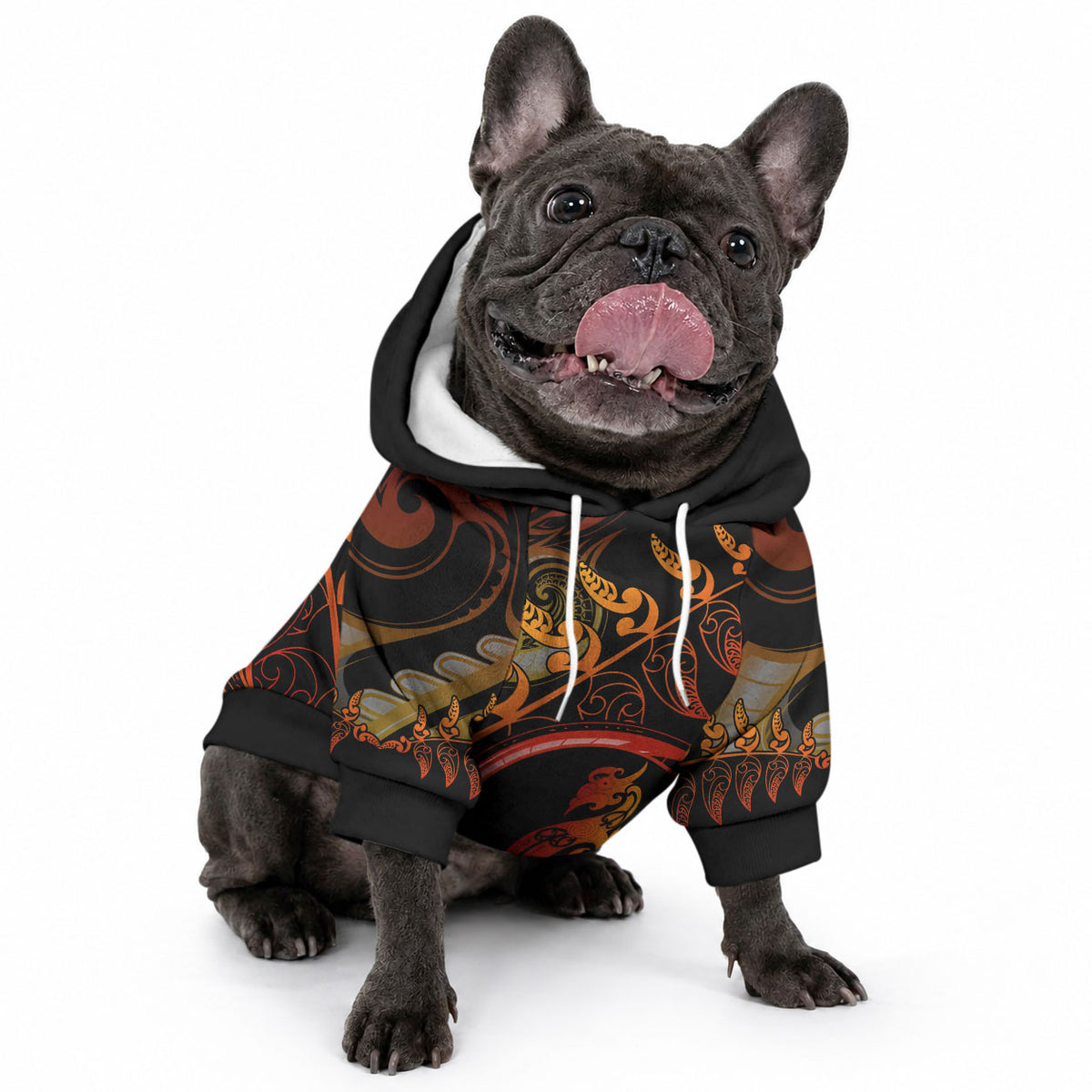 New Zealand Pet Hoodie Aotearoa Manaia Maori Fern Tattoo Arty