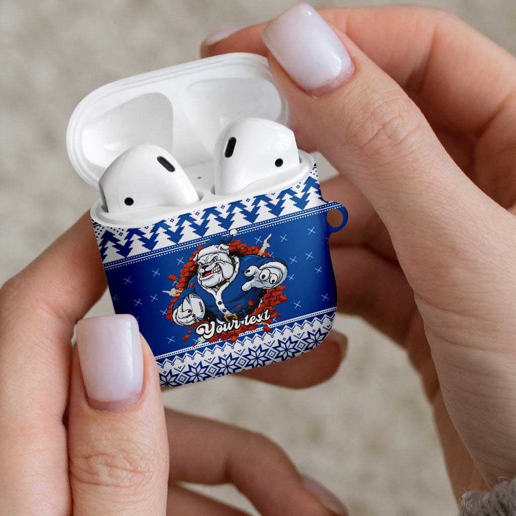 Angry Santa Bulldog Personalized AirPods Case Christmas Rugby League Spirit - Aussie Hoodie