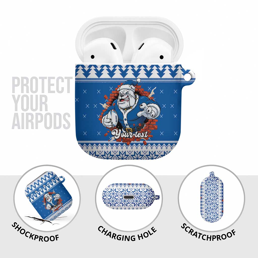 Angry Santa Bulldog Personalized AirPods Case Christmas Rugby League Spirit - Aussie Hoodie