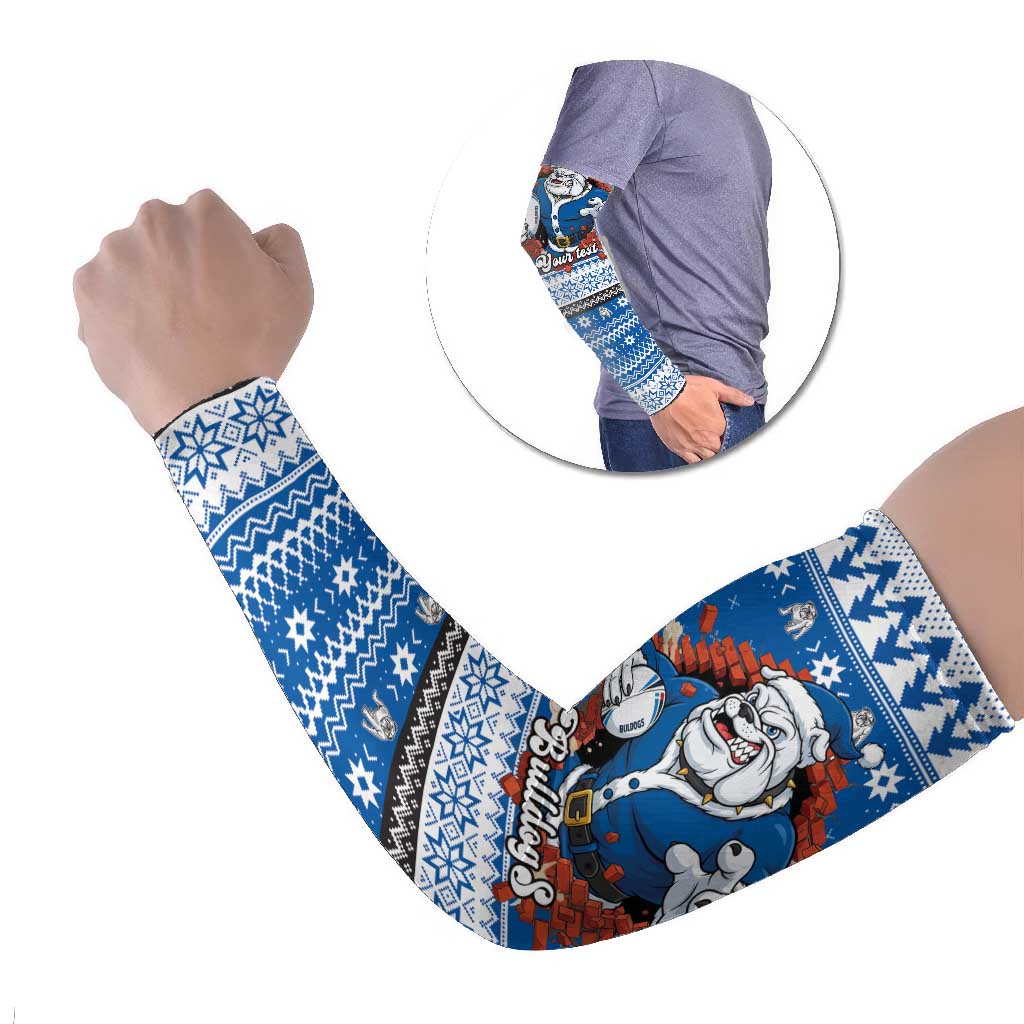 Angry Santa Bulldog Personalized Arm Sleeves Christmas Rugby League Spirit - Aussie Hoodie