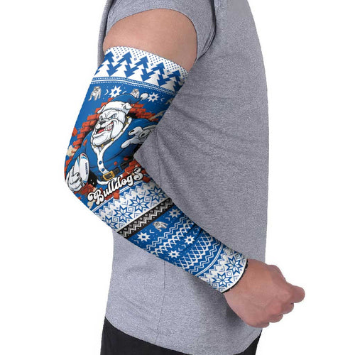 Angry Santa Bulldog Personalized Arm Sleeves Christmas Rugby League Spirit - Aussie Hoodie