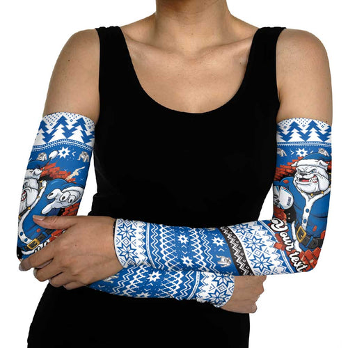 Angry Santa Bulldog Personalized Arm Sleeves Christmas Rugby League Spirit - Aussie Hoodie