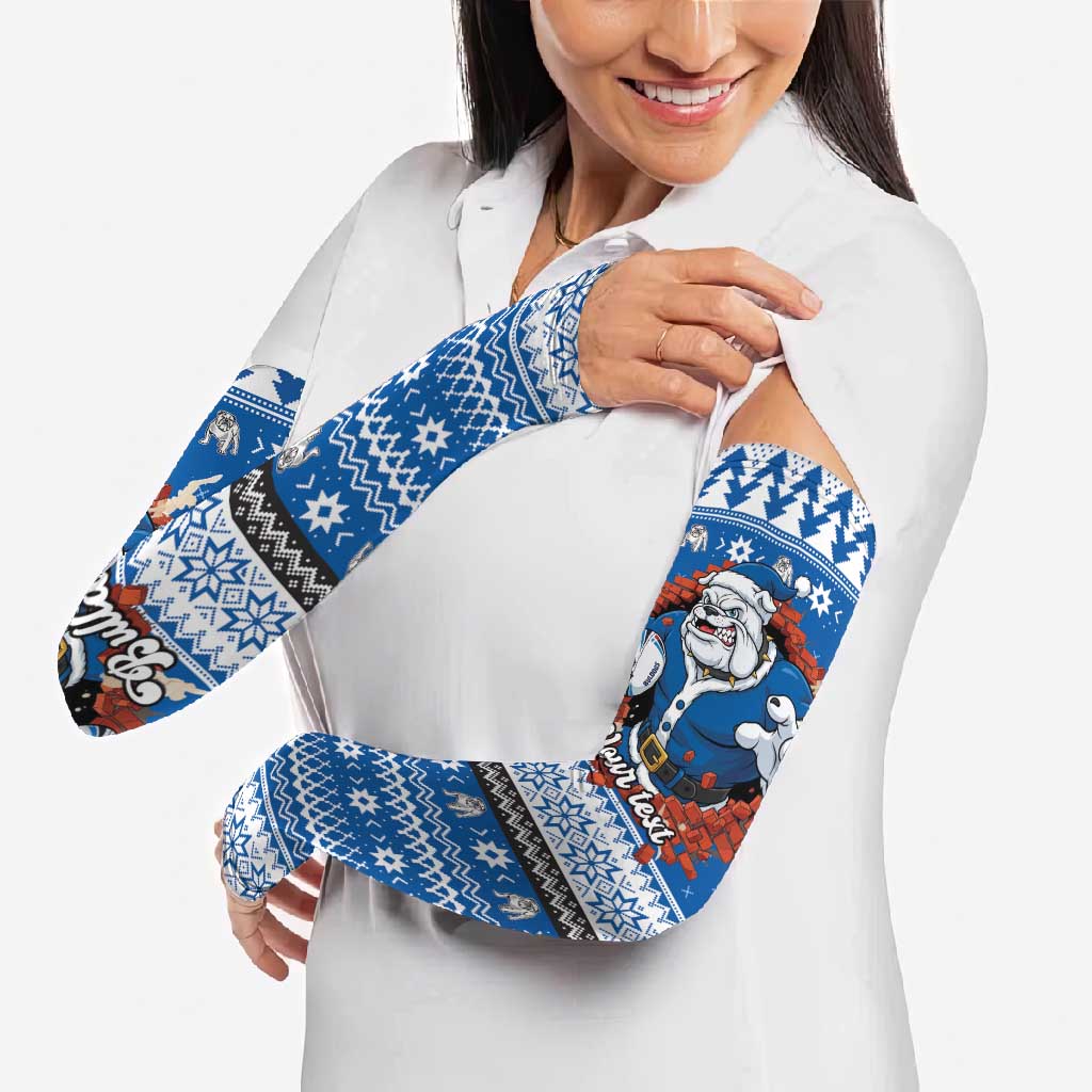 Angry Santa Bulldog Personalized Arm Sleeves Christmas Rugby League Spirit - Aussie Hoodie