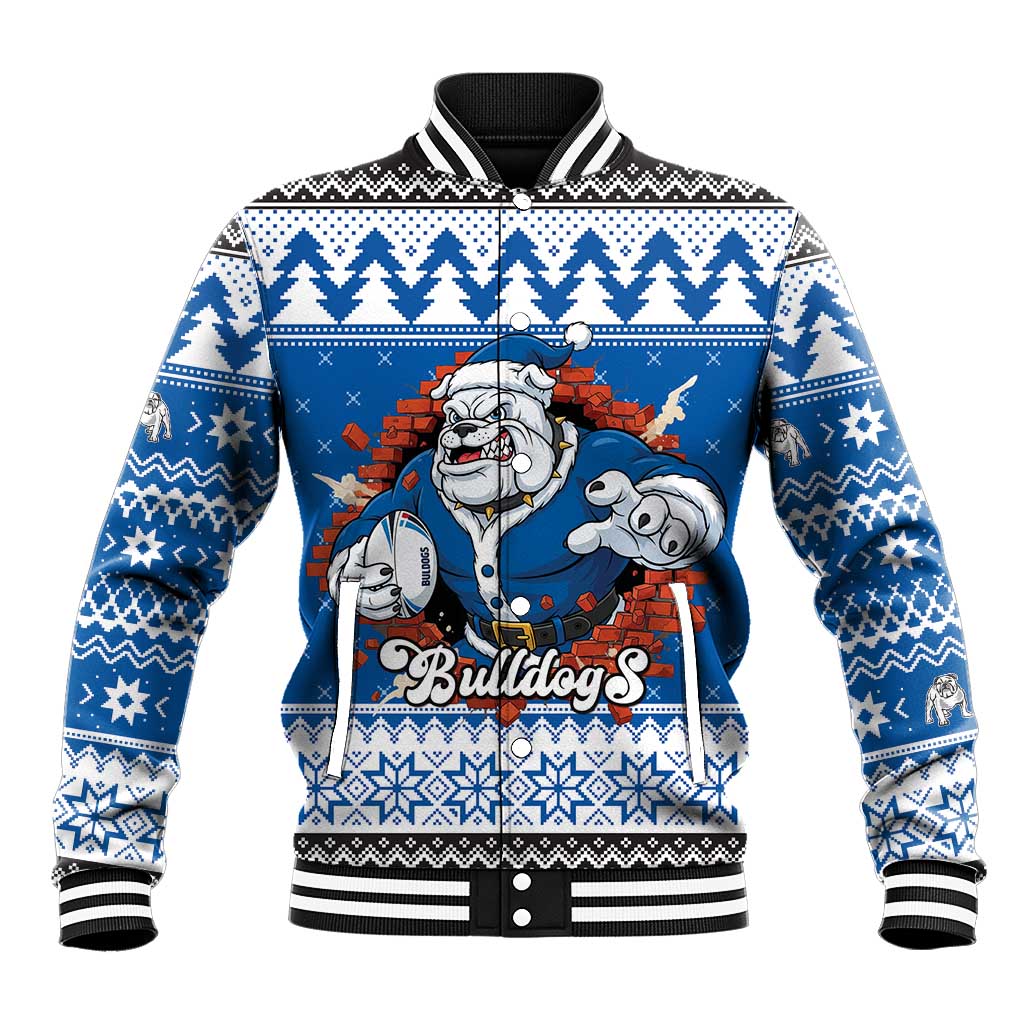 Angry Santa Bulldog Personalized Baseball Jacket Christmas Rugby League Spirit - Aussie Hoodie