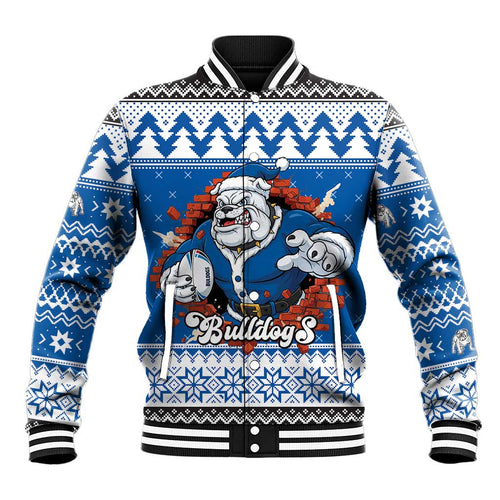 Angry Santa Bulldog Personalized Baseball Jacket Christmas Rugby League Spirit - Aussie Hoodie